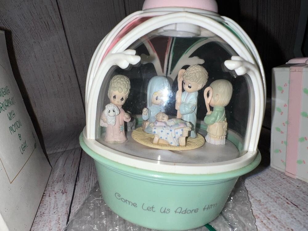 Precious Moments Enesco Nativity Motion and Light Christmas Ornament